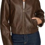 Levi's womens Faux Leather Bomber With Laydown Collar
