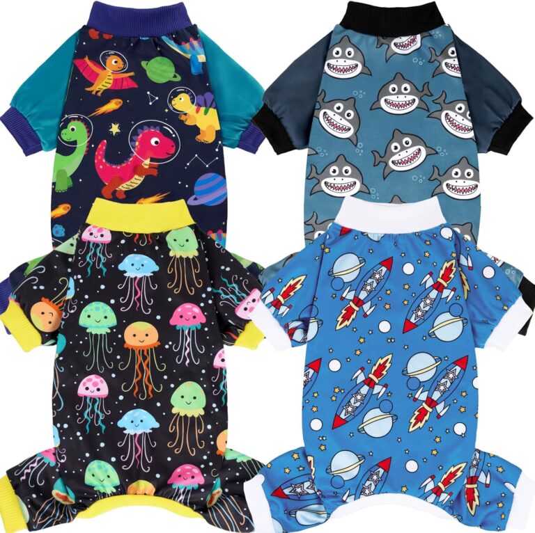 XPUDAC Dog Pajamas Clothes for Small Dogs Boy Girl, Doggie Pjs Puppy Onesies Outfits Pet Clothes Christmas Pajamas, 4 Styles (Universe, Large)