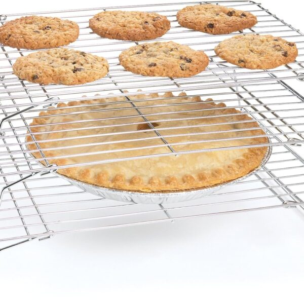 Fox Run Stackable Cooling Rack Set, Chrome, 3-Piece, Metallic, 2.25 x 14 x 10 inches