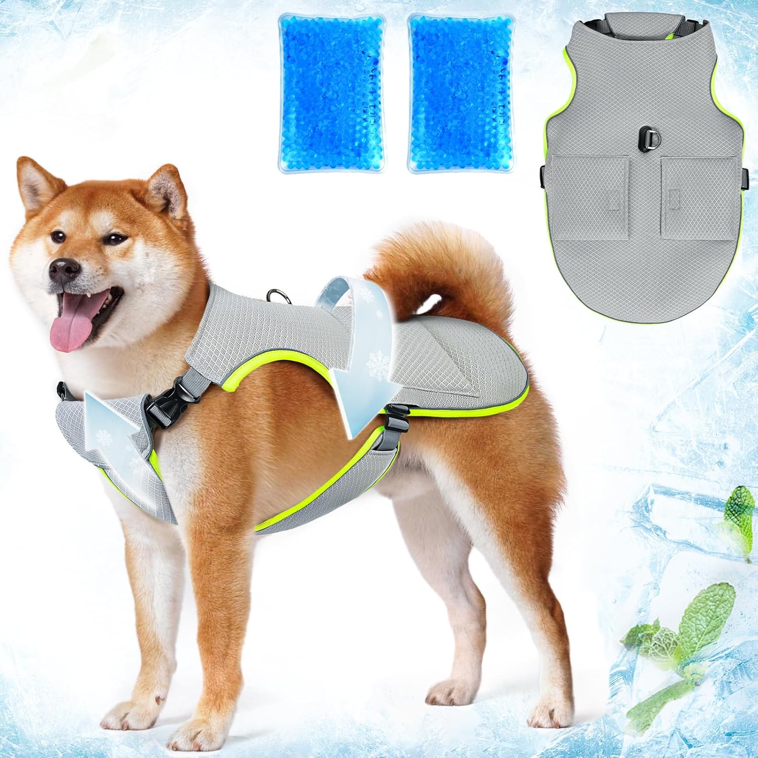 Mora Pets Dog Cooling Vest with Ice Pack Evaporation Cool Harness Adjustable Summer Shirt Pet Jacket for Hot Weather Fit Large Medium Small Dogs Bulldog Grey L Mora Pets Dog Cooling Vest with Ice Pack Evaporation Cool Harness Adjustable Summer Shirt Pet Jacket for Hot Weather Fit Large Medium Small Dogs Bulldog Grey L