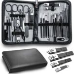 Manicure Pedicure Kit Professional 30pcs Complete Nail Care kitfingernail and toenail Clippers and Manicure kit for Men with Travel Deluxe Beauty Tools Convenience Set (Black)