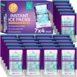 Instant Ice Packs for Injuries 25 Packs (7 x 4) | Instant Ice Cold Pack - Cold Compress Disposable Ice Pack for Pain Relief, First Aid Essential, Swelling, Toothache, Athletes & Outdoor Activities