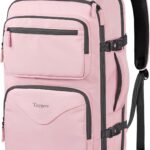 Taygeer 18 x 14 x 8 Inches Personal Item Bag, Travel Personal Item Bag with Water Bottle Pocket & Shoe Pouch, TSA Approved Under Seat Carry on Backpack Fits 15.6 inch Laptop for Women Airplanes, Pink