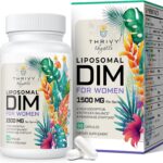 Liposomal DIM 400 mg - Hormone Balance, Estrogen Support for Women, DIM Supplement with Vitamin E, Evening Primrose, Black Cohosh, Omega-3 Fatty Acids (60 Capsules)