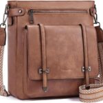 Roulens Crossbody Bags for Women,Multi Pocket Crossbody Purses Vegan Leather Shoulder Handbags Travel Purse Adjustable Strap