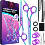 Hair Cutting Scissors Shears Kit, 6.7 Barber Scissors,Professional Haircut Kit,Stainless Steel Hairdressing Thinning Scissors Shears for Barber,Salon,Women,Home,Men