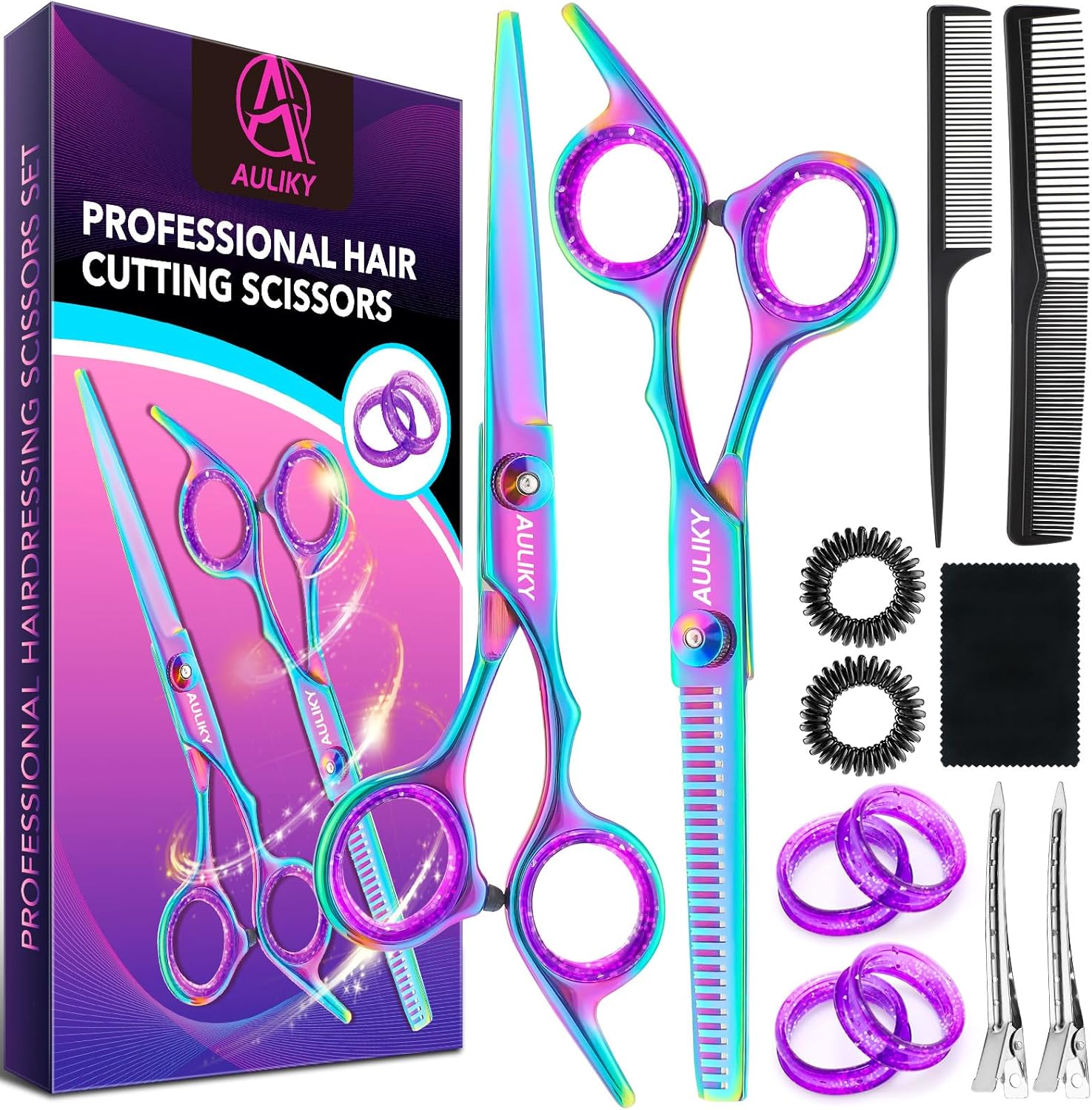 Hair Cutting Scissors Shears Kit, 6.7 Barber Scissors,Professional Haircut Kit,Stainless Steel Hairdressing Thinning Scissors Shears for Barber,Salon,Women,Home,Men Hair Cutting Scissors Shears Kit, 6.7 Barber Scissors,Professional Haircut Kit,Stainless Steel Hairdressing Thinning Scissors Shears for Barber,Salon,Women,Home,Men