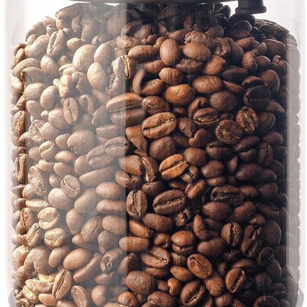 Glass Coffee Bean Jar  Pop Top Air Tight Coffee Bean Container with CO2 Valve, 10 oz Coffee Storage Airtight Canister, 0.63lb