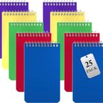 Alitte Small Notebooks, Spiral Notepads 3x5 - (Bulk Pack of 25) Pocket Notebook, Memo Pads For Home, Office, College, School - Lined College Ruled Paper - 5 Colored Notebooks, 75 Sheets Per Notebook