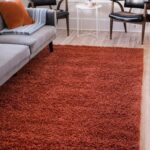 Unique Loom Solid Shag Collection Area Rug (5' 1" x 8' Rectangle, Terracotta)