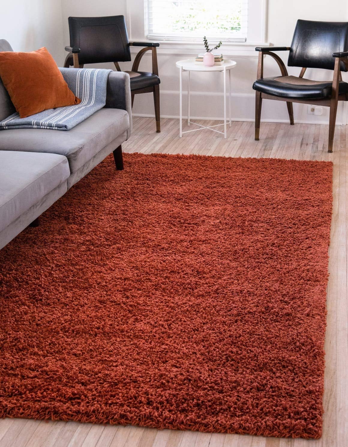 Unique Loom Solid Shag Collection Area Rug (5' 1" x 8' Rectangle, Terracotta) Unique Loom Solid Shag Collection Area Rug (5' 1" x 8' Rectangle, Terracotta)