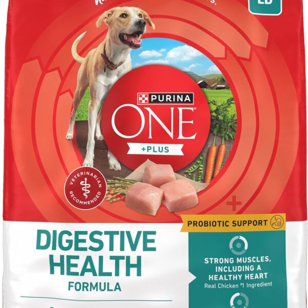 Purina One Plus Digestive Health Formula Dry Dog Food Natural with Added Vitamins, Minerals and Nutrients - 31.1 Lb. Bag