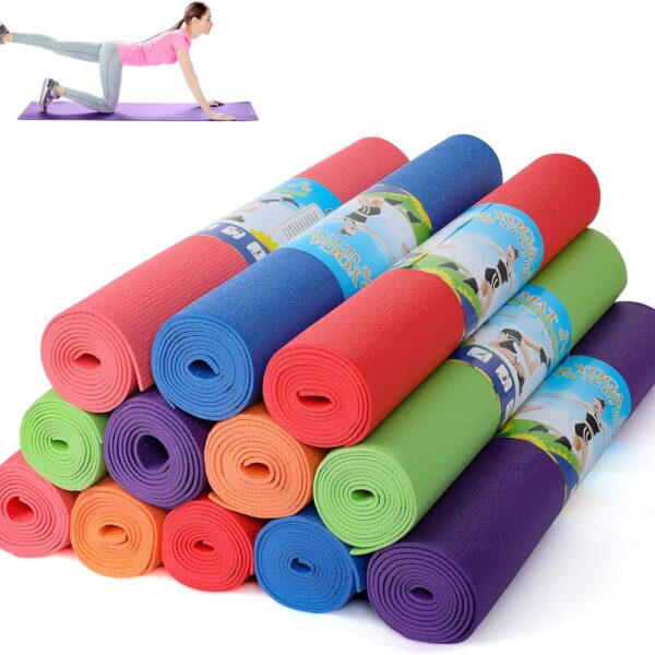 Amylove 12 Pieces Yoga Mats Bulk 68x24x0.12 Inch Exercise Non Slip Fitness Workout Mats for Women Men Home Workout Gym Yoga
