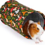 Glittme Guinea Pig Tunnel Washable Guinea Pigs Hideout Portable Rabbit Tunnels Soft Ferret Tunnel for Playing Resting Guinea Pig Accessories for Hedgehogs, Hamster, Mushrooms