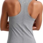 CRZ YOGA Seamless Workout Tank Tops for Women - Athletic Running Gym Sleeveless Shirts Crewneck Racerback Breathable