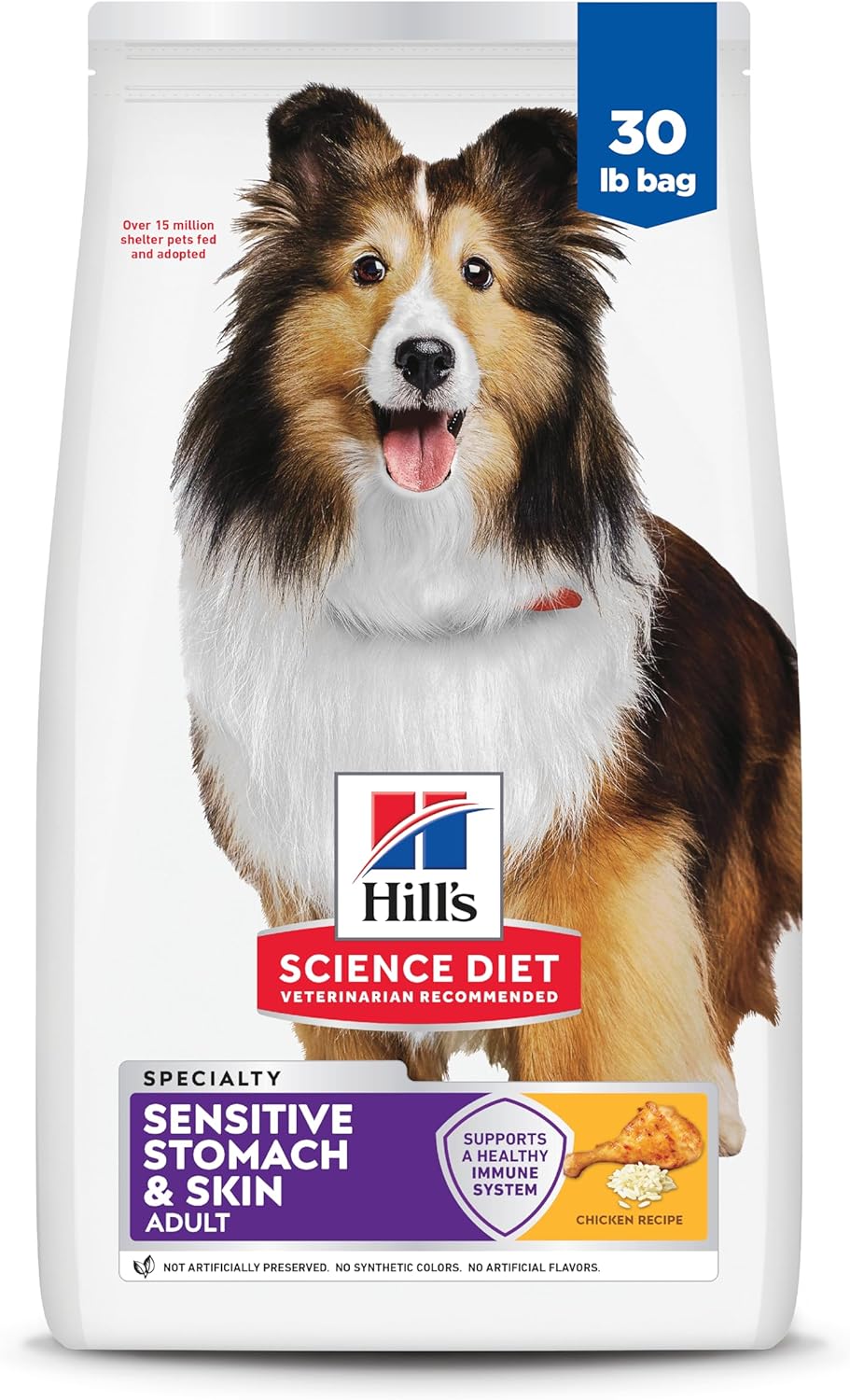Hill's Science Diet Adult Sensitive Stomach & Skin Dry Dog Food, Chicken, 30 lb. Bag Hill's Science Diet Adult Sensitive Stomach & Skin Dry Dog Food, Chicken, 30 lb. Bag