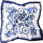 35 x 35 Women's Fashion Pattern Large Square Silk Like Hair Scarf Head Sleeping Wrap Satin Neck Bandana for Gift