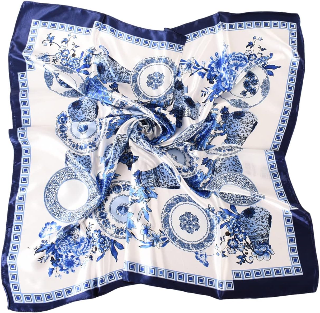 35 x 35 Women's Fashion Pattern Large Square Silk Like Hair Scarf Head Sleeping Wrap Satin Neck Bandana for Gift 35 x 35 Women's Fashion Pattern Large Square Silk Like Hair Scarf Head Sleeping Wrap Satin Neck Bandana for Gift