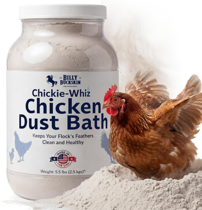 5.5lb Chickie-Whiz Chicken Dust Bath - Made in USA - All Natural Volcanic Ash Dust Bath for Chickens - Healthier Eggs & Feathers - Chicken Coop Accessories for Farms by Billy Buckskin Co.
