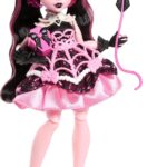 Monster High Scary Sweet Birthday Doll, Draculaura in Pink Party Dress with Themed Accessories Like Invite, Balloon, Gift, Fan and More