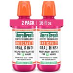 TheraBreath Anticavity Fluoride Oral Rinse Mouthwash, Fights Cavities, Strengthens Enamel and Freshens Breath, Dentist-Formulated, Alcohol-Free, Sparkle Mint Flavor, 16 fl oz, Pack of 2