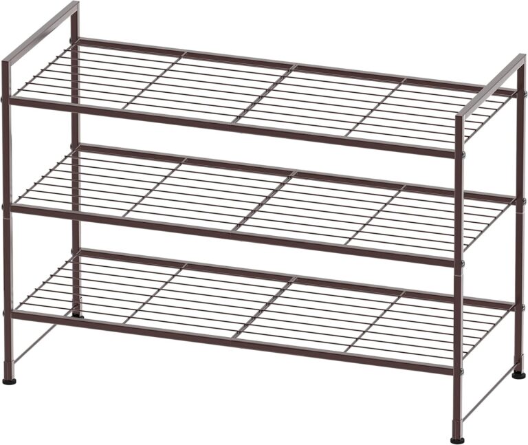 Simple Houseware 3-Tier Stackable Shoes Rack Storage Shelf, Bronze