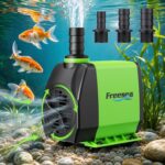 FREESEA 800gph Small Pond Pump: 45w Adjustable Flow Circulate 500-1200 Gal Pond 1-2 Times in 1.5 Hour - 3 Year Durable Operation Keep Water Fresh for Koi health