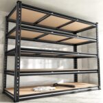 REIBII 48" W Garage Shelving 3080LBS Storage Shelves 5 Tier Industrial Shelving Adjustable Metal Storage Shelves for Garage, Basement, Warehouse, Commercial, Easy Assemble, 48" W x 72" H x 24" D