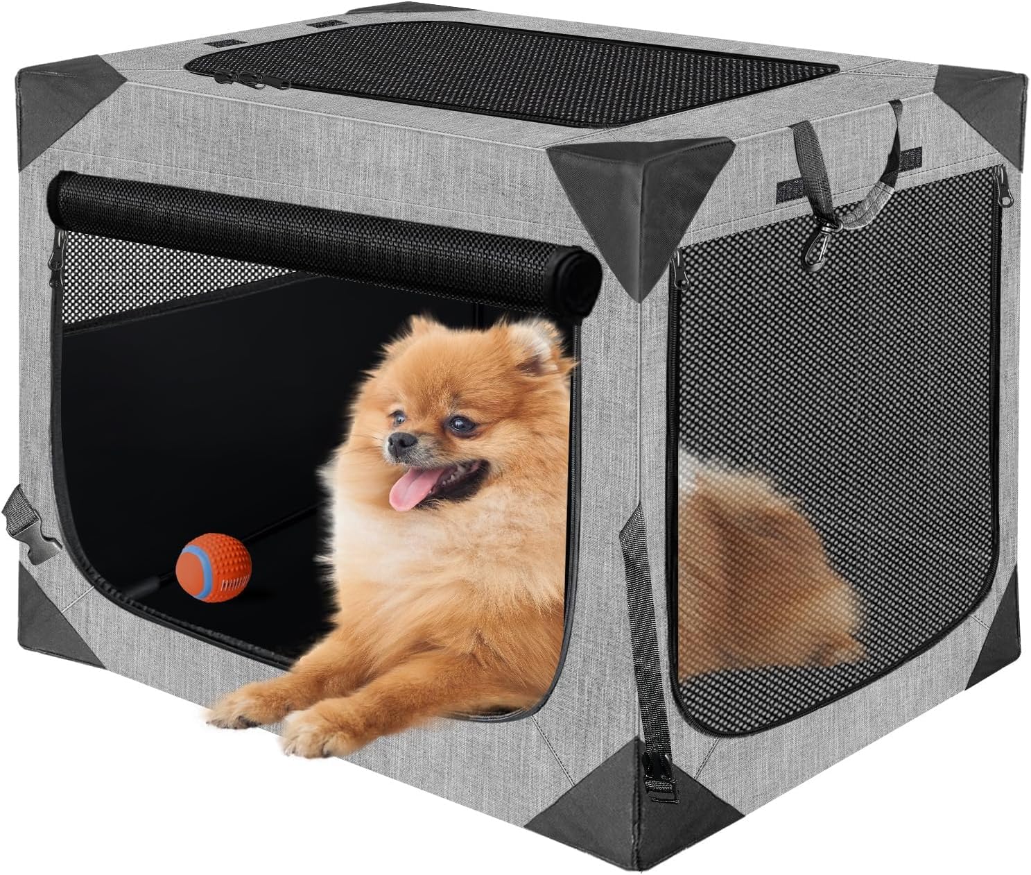 Nottia Dog Crate, Collapsible Soft Travel Crate for Large Dogs (3 Year Warranty), Indoor & Outdoor Portable Pet Kennel with Chew-Proof Mesh Window (Dark Gray, 30" L x 21" W x 21" H) Nottia Dog Crate, Collapsible Soft Travel Crate for Large Dogs (3 Year Warranty), Indoor & Outdoor Portable Pet Kennel with Chew-Proof Mesh Window (Dark Gray, 30" L x 21" W x 21" H)