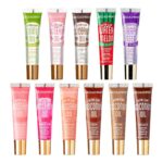 Ruby Kisses Broadway Vita-Lip Tinted & Clear Lip Gloss Set (11 Pack) Ultra-Hydrating & Soothing Formula with Vitamins, High-Shine Non-Sticky Lip Balm with Rosehip+Coconut Oil, Pink & Brown Shades