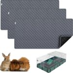 Guinea Pig Cage Liners, Washable Guinea Pig Bedding for Midwest Cage 3 Pack 49"X24", Reusable & Anti Slip & Waterproof, Absorbent Guinea Pig Pee Pad for Small Animal, Rabbit, Bunny, Chinchilla