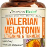 Valerian Root for Sleep  Melatonin 3mg Sleep Aid with L-Theanine  Organic Turmeric Curcumin Supplement with Ginger & Black Pepper for Daily Calm and Stress Relief Support  60 Capsules