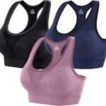 Heathyoga High Impact Sports Bras for Women High Support Padded Sports Bra Pack Racerback Bras for Women Workout Bra Sets