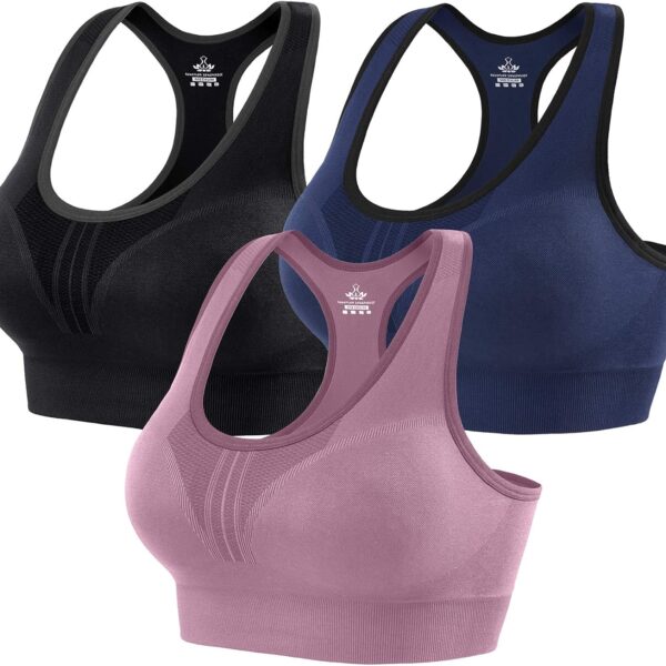 Heathyoga High Impact Sports Bras for Women High Support Padded Sports Bra Pack Racerback Bras for Women Workout Bra Sets