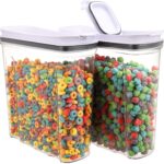 Cereal Containers Storage Set, Airtight Food Storage Container with Lid 4L/135.2oz, 2PCS BPA-FREE Plastic Pantry Organization Canisters for Rice Cereal Flour Sugar Dry Food in Kitchen