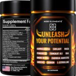 Natural Testosterone Booster Supplement for Men  Test Booster with Tongkat Ali, Fadogia Agrestis, Shilajit, Ashwagandha, Ginseng, Tribulus, Boron, DAA, L-Citrulline, D3 K2, Zinc & Magnesium