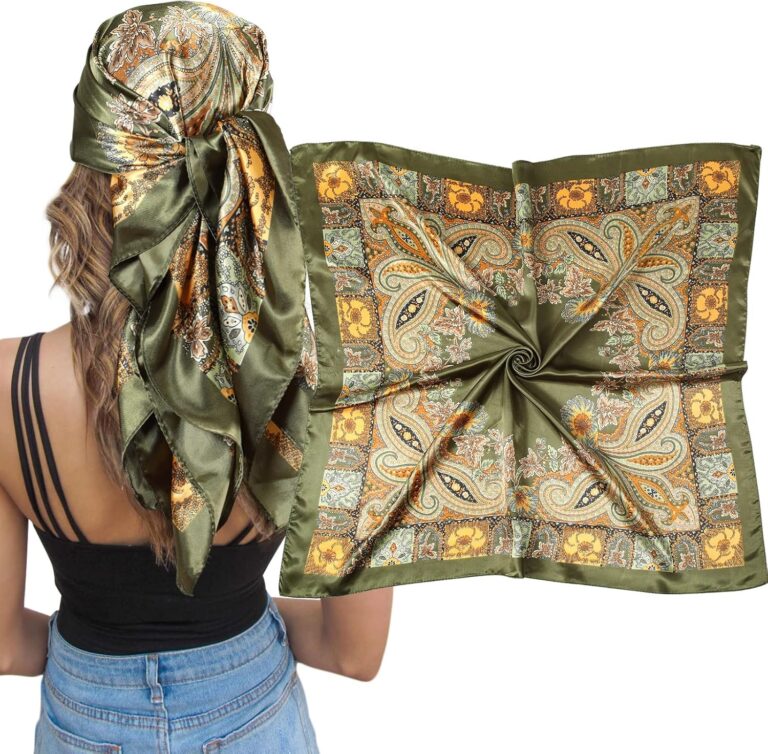 AWAYTR Satin Silk Scarf - Large Hair Bandana, Sleeping Wrap for Women
