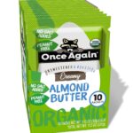 Once Again Organic Almond Butter Packets, Roasted - Individual Nut Butter Packets for Snacks, Travel, Lunches - Single Serve Squeeze Packs - Vegan, Non-GMO, Gluten Free - 1.15 Ounce Packs, 10 Count