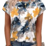 Alaroo Womens Summer Tops Short Sleeve Shirts Crew Neck Tshirt Cute Trendy Tunic Blouses (S-3XL)