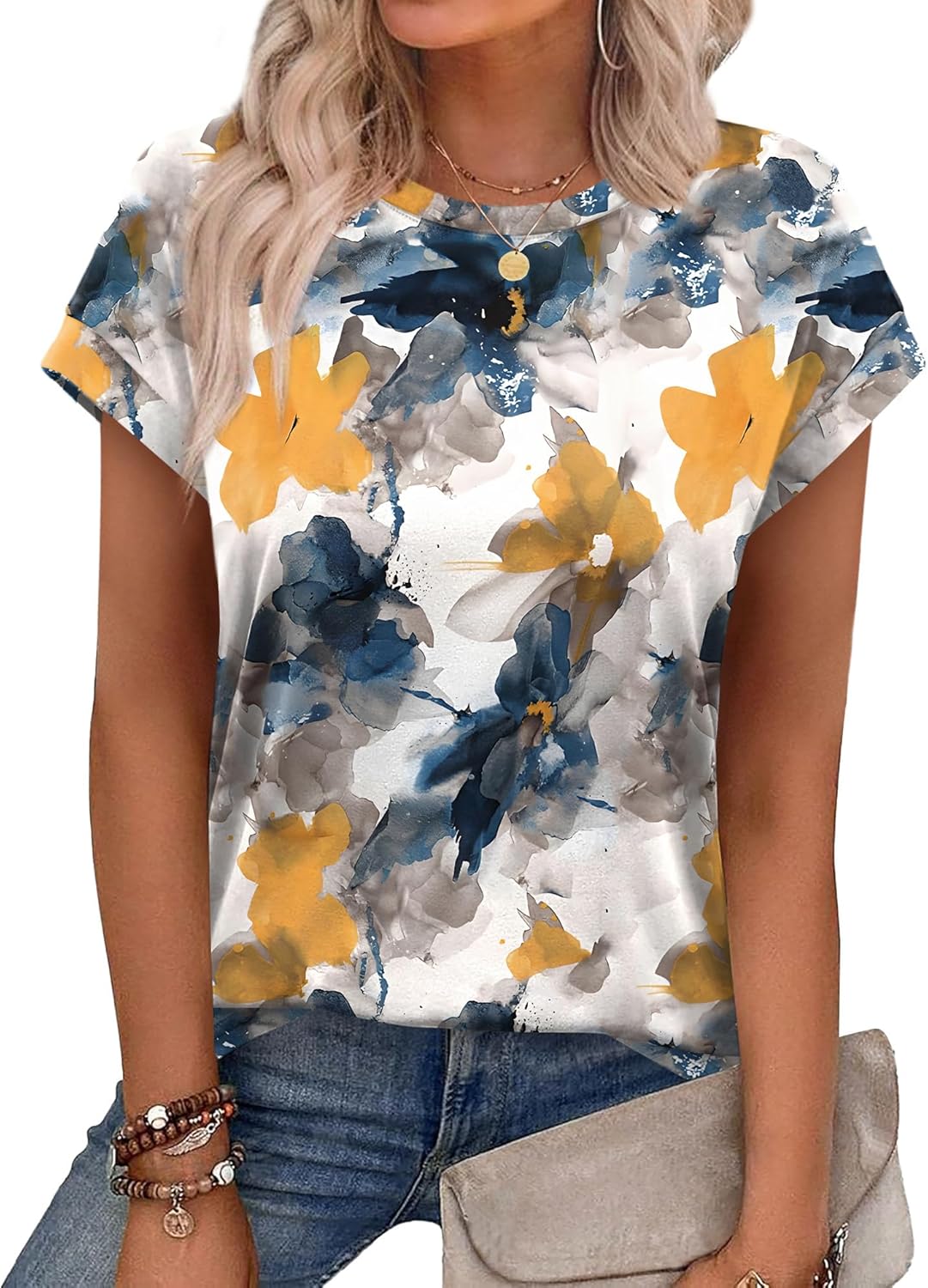 Alaroo Womens Summer Tops Short Sleeve Shirts Crew Neck Tshirt Cute Trendy Tunic Blouses (S-3XL) Alaroo Womens Summer Tops Short Sleeve Shirts Crew Neck Tshirt Cute Trendy Tunic Blouses (S-3XL)