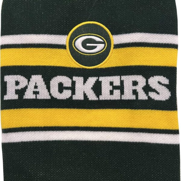 NFL Green Bay Packers Dog Sweater, Size Medium. Warm and Cozy Knit Pet Sweater with NFL Team Logo, Best Puppy Sweater for Large and Small Dogs
