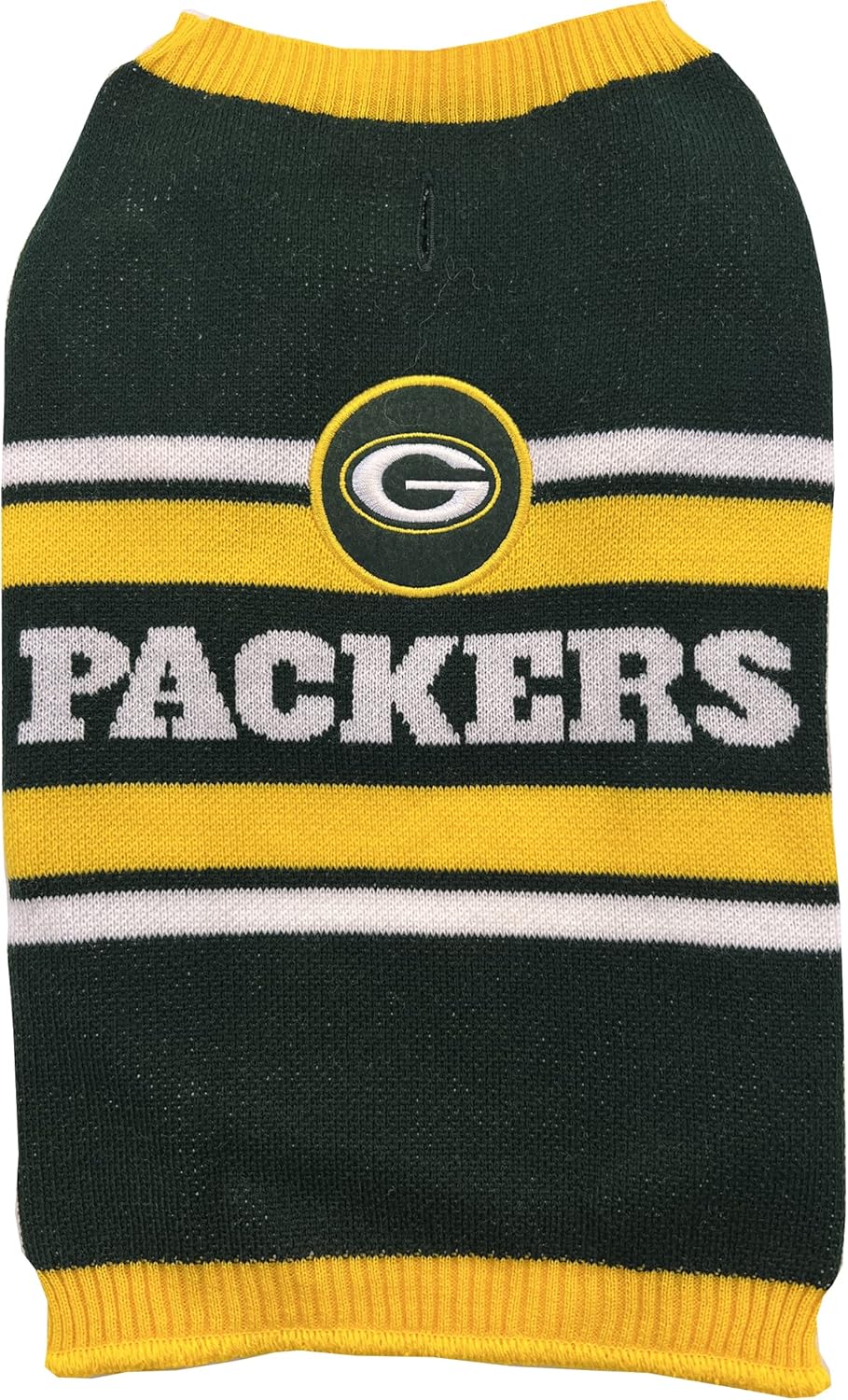 NFL Green Bay Packers Dog Sweater, Size Medium. Warm and Cozy Knit Pet Sweater with NFL Team Logo, Best Puppy Sweater for Large and Small Dogs NFL Green Bay Packers Dog Sweater, Size Medium. Warm and Cozy Knit Pet Sweater with NFL Team Logo, Best Puppy Sweater for Large and Small Dogs
