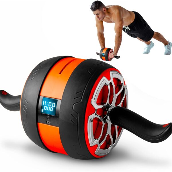 Squatz Ab Roller Wheel With Digital Screen, Abs Workout Equipment for Abdominal & Core Strength Training, Ultra-Wide Wheel, Exercise Wheels for Home Gym, Fitness Equipment for Core for Men Women