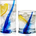 Libbey Blue Ribbon Tumbler and Rocks Drinking Glass Set of 8, Artisanal, Four-Dimpled Glass Cups Set, Clear Glassware Drinking Glasses for Daily Use