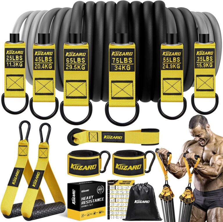 KUZARO Heavy Resistance Bands for Working Out, 300lbs/360lbs Heavy Exercise Bands with Handles, Resistance Bands for Men, Weight Bands Set for Muscle Training, Strength, Yoga, Home Workout Equipment