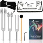 Tuning Forks for Healing (128Hz, 256Hz, 512Hz) Chakra Balancing Medical-Grade Chakra Set-Tuning Fork Set Frequency Healing Devices for Yoga, Sound Therapy, Musical Instruments, Meditation Accessories