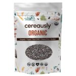 Organic Black Chia Seeds 4 lb Bulk  High Fiber Omega-3 Superfood, Non-GMO, Gluten Free, Vegan, Kosher, Whole Chia Seeds for Smoothies, Chia Pudding, Overnight Oats & Baking  Cereausly
