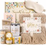 Get Well Soon Gifts for Women, Premium Sympathy Self Care Package, After Surgery Recovery Gift Basket, Spa Comfort Set for Sick Friends, Thinking of You Gift, Feel Better Gift for Mom with Blanket