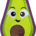 Outward Hound Tough Skinz Durable Squeaky Dog Toy with Two Tough Layers, Avocado, Green, Medium