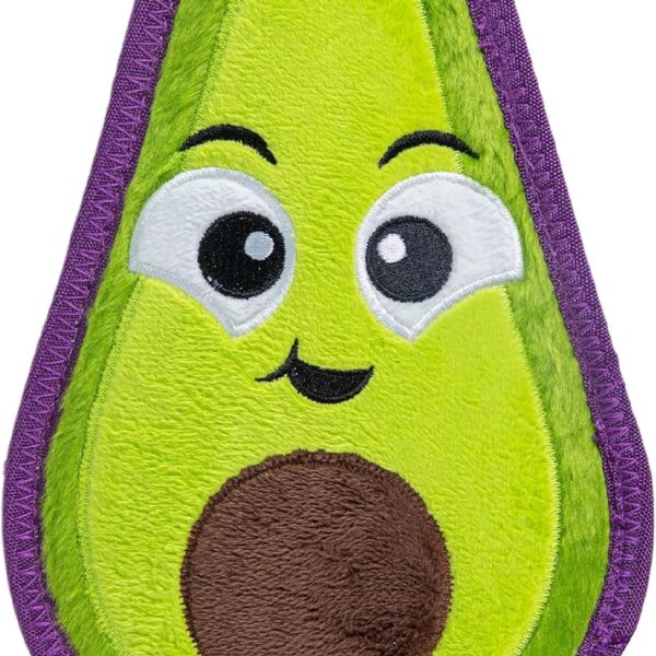 Outward Hound Tough Skinz Durable Squeaky Dog Toy with Two Tough Layers, Avocado, Green, Medium